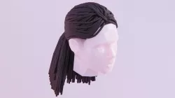 Long Ponytail Dreadlocks Hairstyle Low-poly 3D model