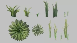 Low Poly Grass Asset Pack Low-poly 3D model
