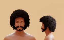 Man with afro and short beard 3D model