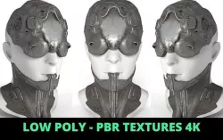 Mask Mecha Robot Cyberpunk Low-poly 3D model