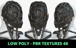 Mask Robot Mecha Cyberpunk Low-poly 3D model