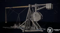 Medieval Trebuchet Low-poly 3D model