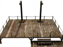 Medieval Triple Gallows Low-poly 3D model