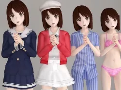 Megumi Kato anime girl pose 01 3D model