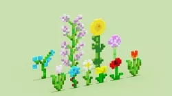 Minecraft Flowers 3D Model Low-poly 3D model