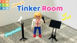 Miniature MIC & stand for Playmobil with Tinkercad