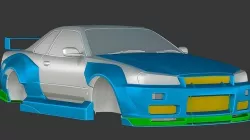 NISSAN R34 BRADBUILDS Low-poly 3D model
