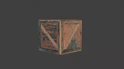 Old Square Crate Low-poly 3D model