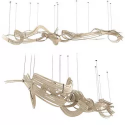 Pendant Wood art piece installation sculpture  3D model