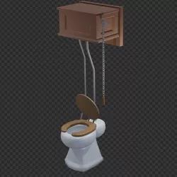 Pull chain toilet 3D model