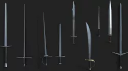 Realistic Medieval Swords Low-poly 3D model