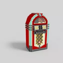 Retro 1950s classic voxel Jukebox Music Player Low-poly 3D model
