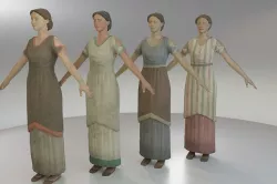 Rigged Roman Peasant Woman Low-poly 3D model