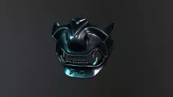 Samurai mask-Bushido Low-poly 3D model