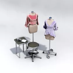Sewing Female Dummy Mannequin Scene  3D model
