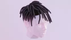 Short Forward Dreads Hairstyle Low-poly 3D model