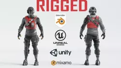 Stealth Reflex RIGGED Character Low-poly 3D model