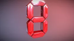Ten Sec countdown video timer 3D animation from nine to zero 3D model
