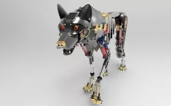 The Black Wolf Robot Low-poly 3D model