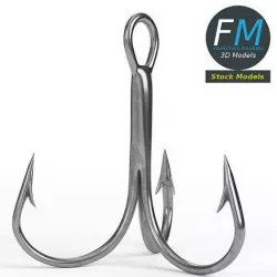 Treble hook 3D model