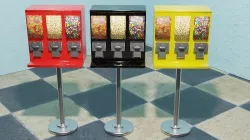 Triple Shop Gumball and Candy Machine Set of 3 Low-poly 3D model