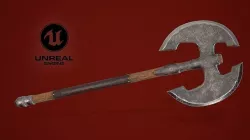 Two-handed axe Low-poly 3D model