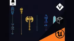Weapons Pack - Lowpoly Voxel Models Low-poly 3D model