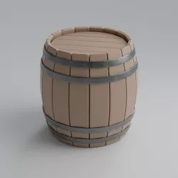Wood wine barrel blend file Low-poly 3D model