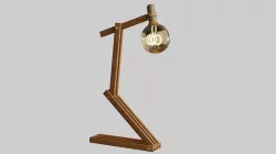 Wooden Study Table lamp 3d Model 3D model