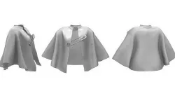 Wrapping Cloak Coat With Safety Pin Low-poly 3D model