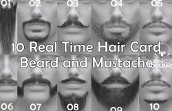 10 Real Time Hair Card Beard and Mustache pack Low-poly 3D model