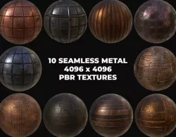 10 Seamless Rusty and Grungy Metal PBR Materials - Set 4 Texture