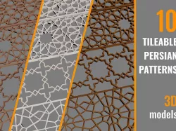 10 tileable persian patterns 3D model