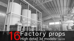 16 Factory Props-High detail 3d models- Vol 05 Low-poly 3D model