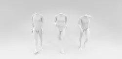 3 piece headless Dynamic Male Fashion Mannequin set Low-poly 3D model