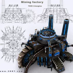 3DRT - Mining Factory  Low-poly 3D model