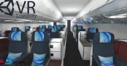 airplane A330-300 interior kit Unity3d Low-poly 3D model