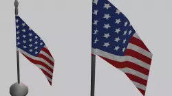 american flag flag desktop 3D model