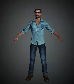 Asian Man Piplu rigged 3D model 3D model