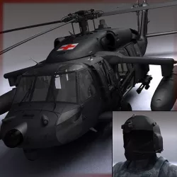 Battlehawk Military Helicopter 3D model