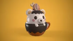 Cake bear squish toy Low-poly 3D model