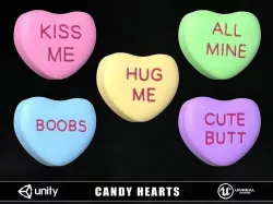 Candy Hearts Low-poly 3D model