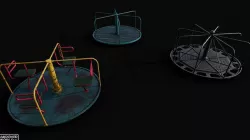 Carousel Set Low-poly 3D model
