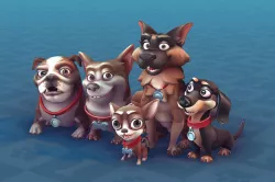 Cartoon Dogs Low-poly 3D model