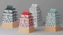 Cartoon Japanese Castle Collection Low-poly 3D model