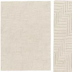 CHARA HAND-KNOTTED WOOL RUG 3D model