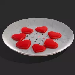 Cinnamon Hearts Dish Low-poly 3D model