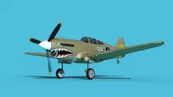 Curtiss P-40B Warhawk V10 USAAF 3D model