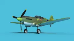 Curtiss P-40B Warhawk V12 USAAF 3D model