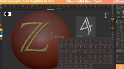 EmbroideryCG Font English04A Zbrush IMM Brush 3D model